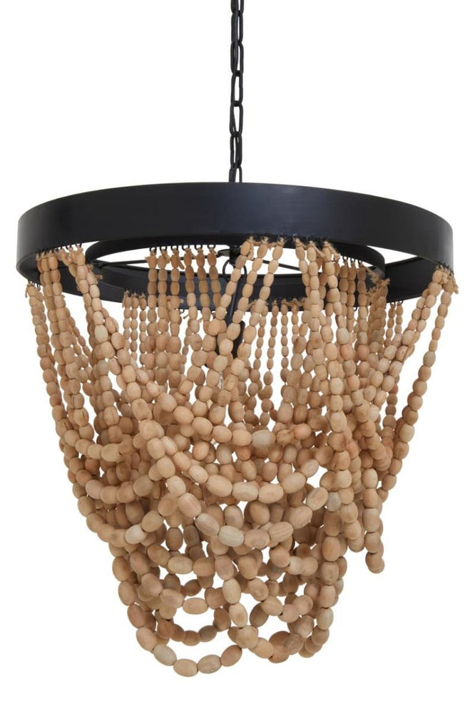 Boho Wood Bead Chandelier