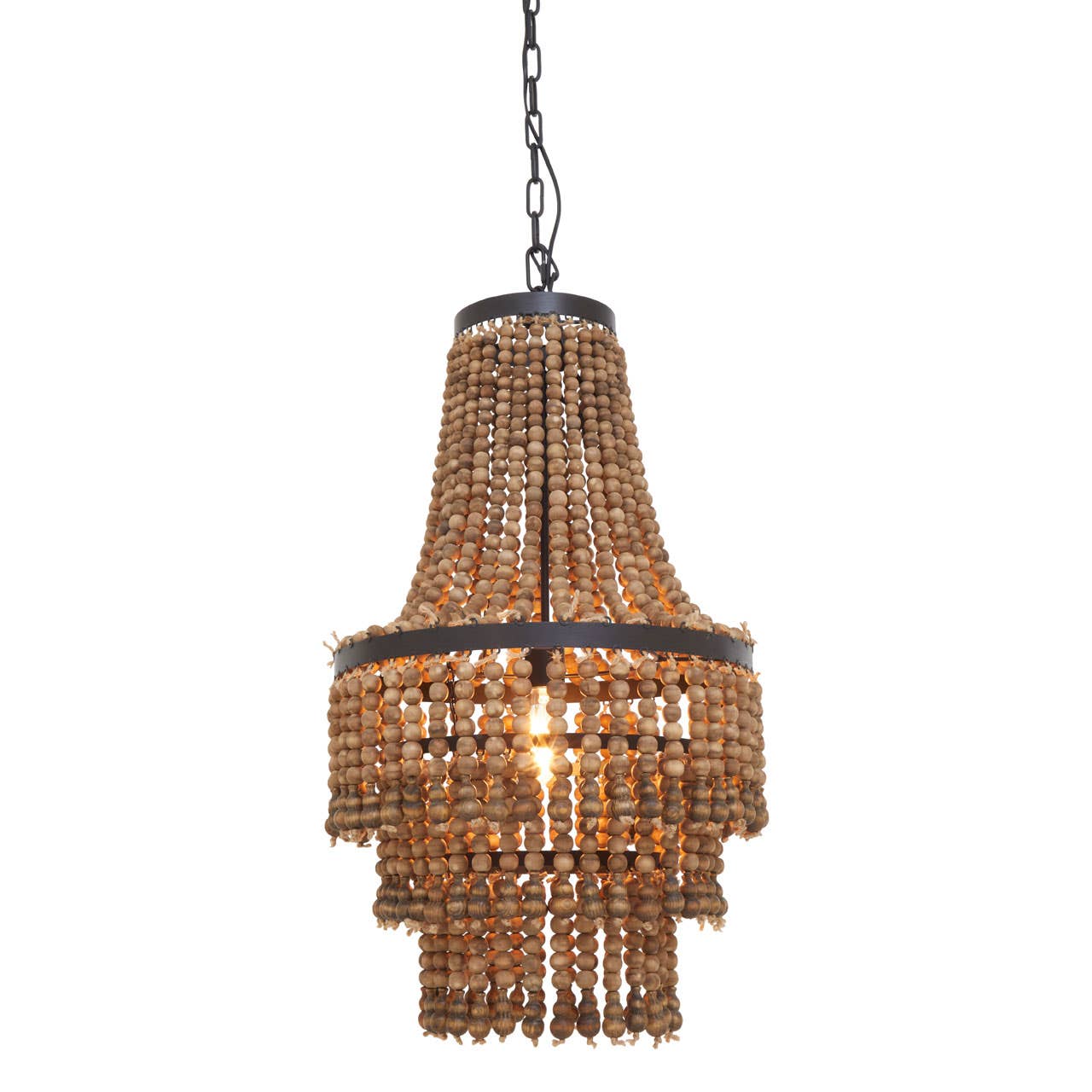 Organic Wood Bead Chandelier