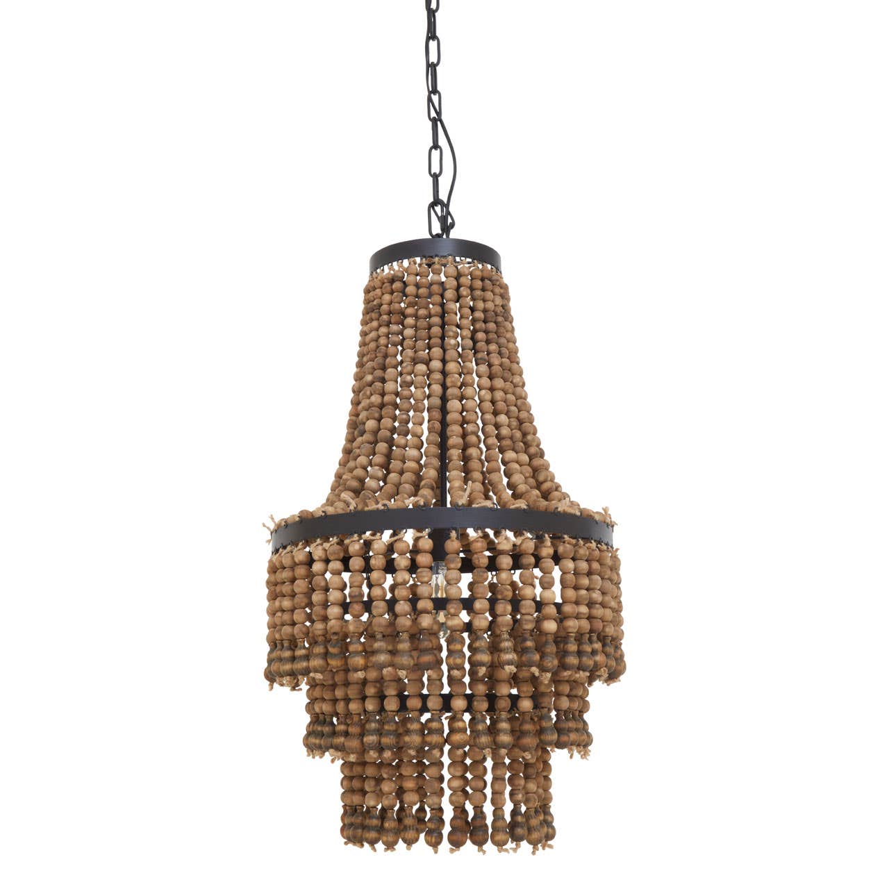 Organic Wood Bead Chandelier