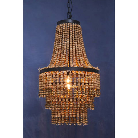 Organic Wood Bead Chandelier