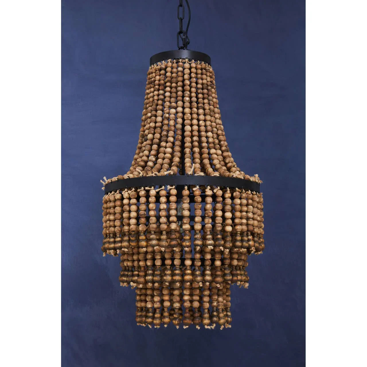 Organic Wood Bead Chandelier