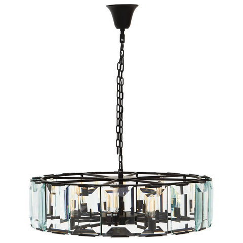 Modern Black Glass Pendant Chandelier