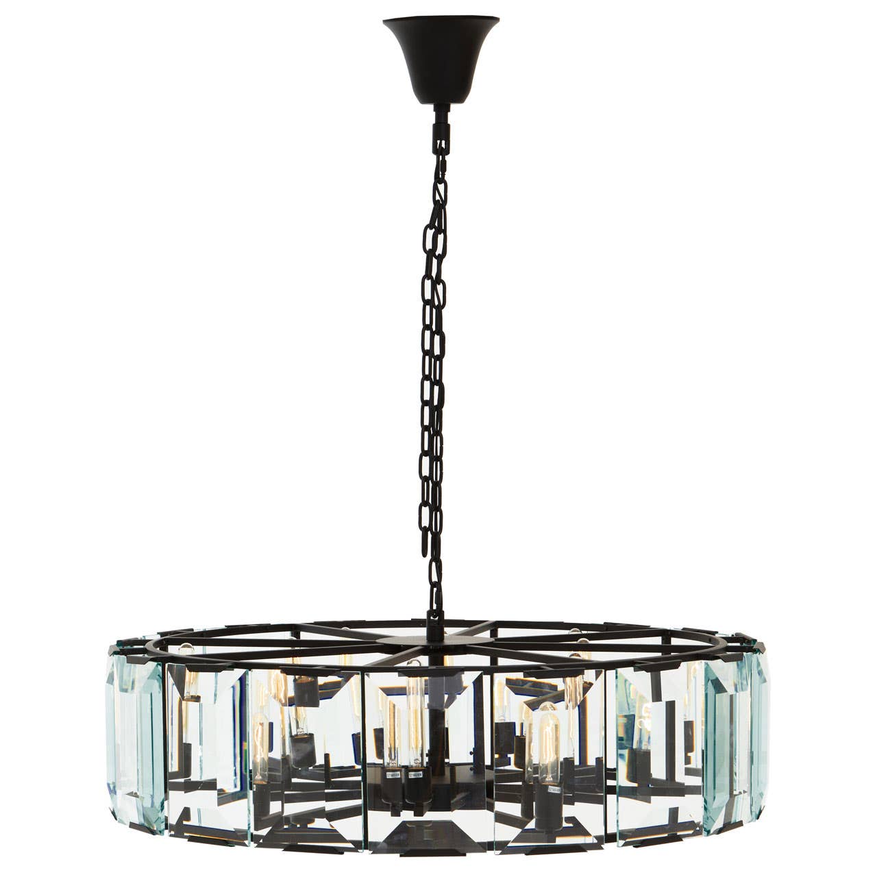 Modern Black Glass Pendant Chandelier