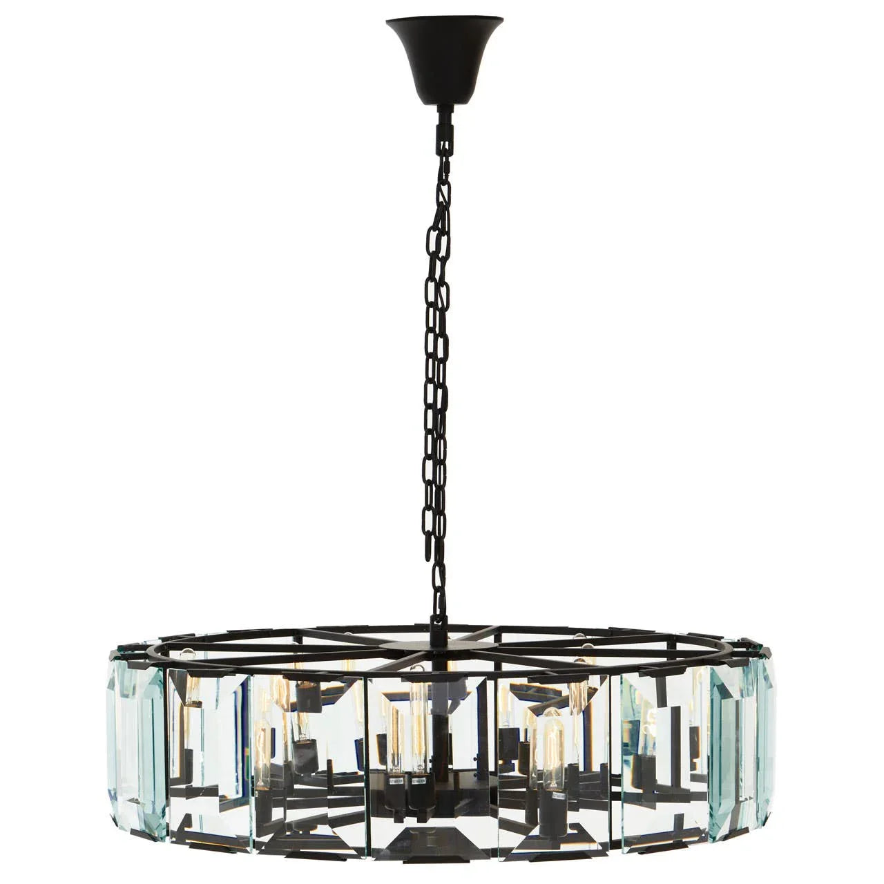 Modern Black Glass Pendant Chandelier