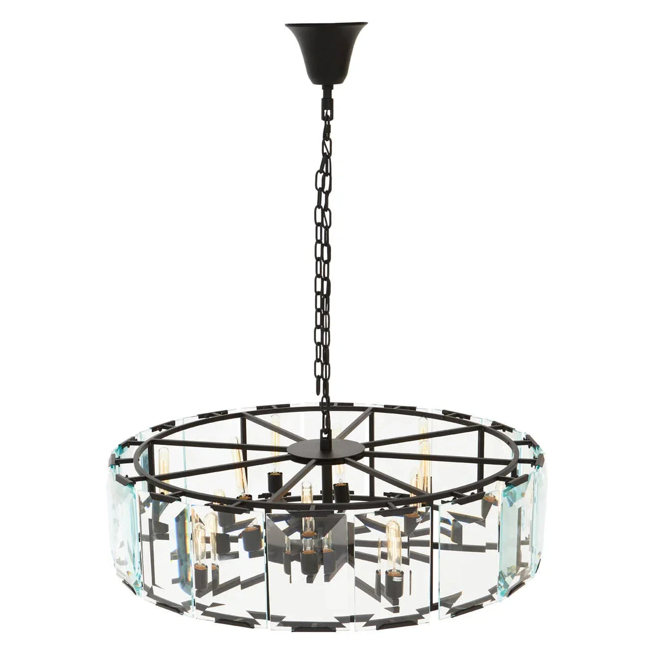 Modern Black Glass Pendant Chandelier
