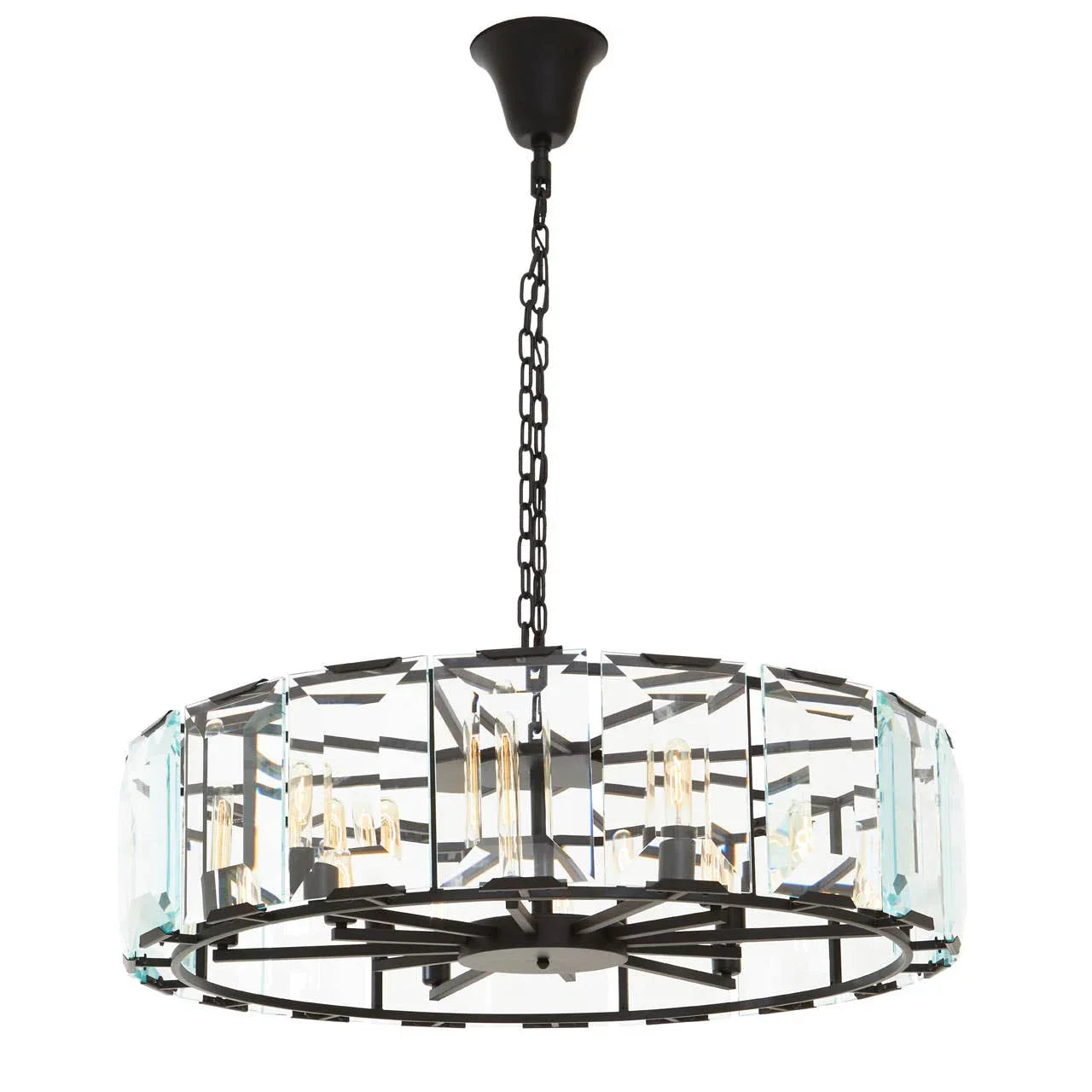 Modern Black Glass Pendant Chandelier