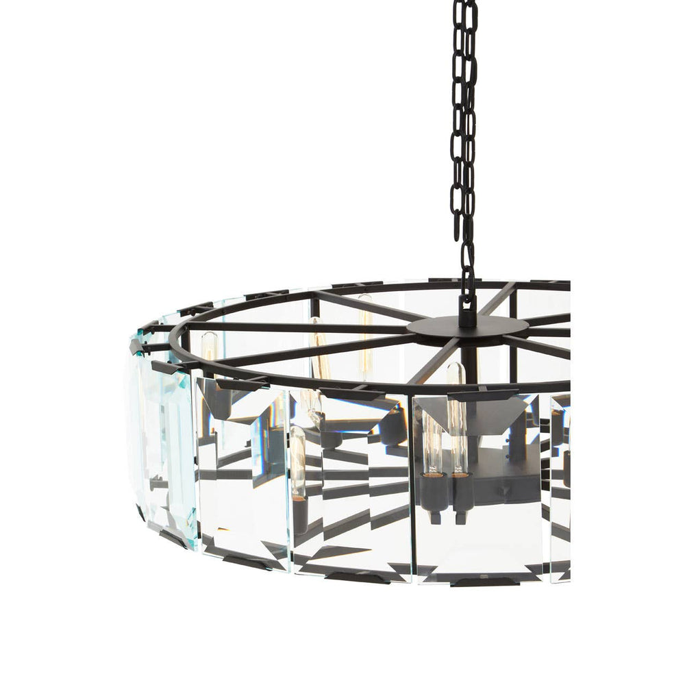 Modern Black Glass Pendant Chandelier
