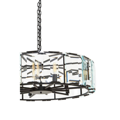 Modern Black Glass Pendant Chandelier