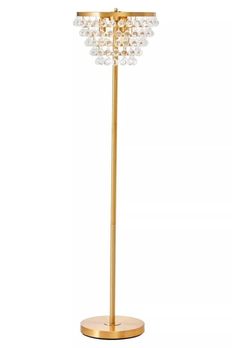 Crystal Glow Gold Floor Lamp