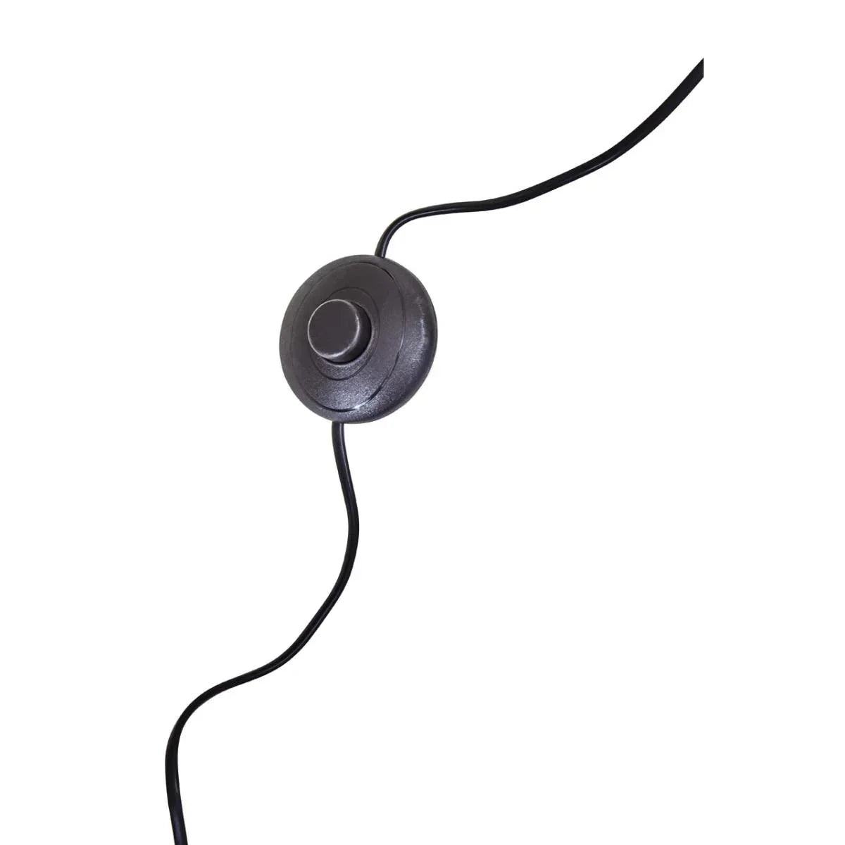 Black floor lamp foot switch with cord on white background