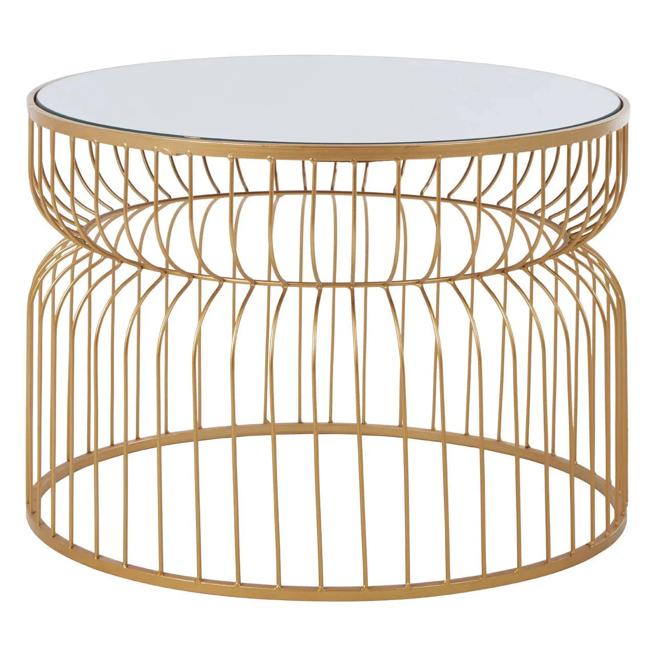 Modern Gold Wireframe Side Table
