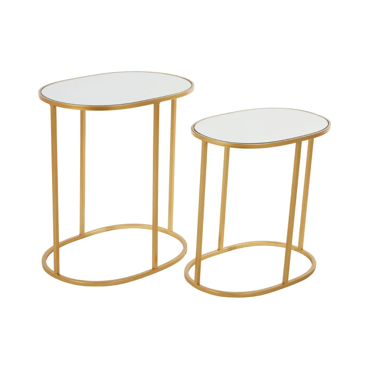 Luxe Gold Oval Side Tables