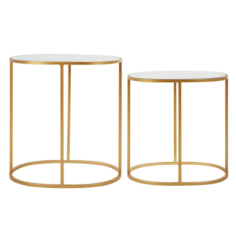 Gilded Oval Side Table Set