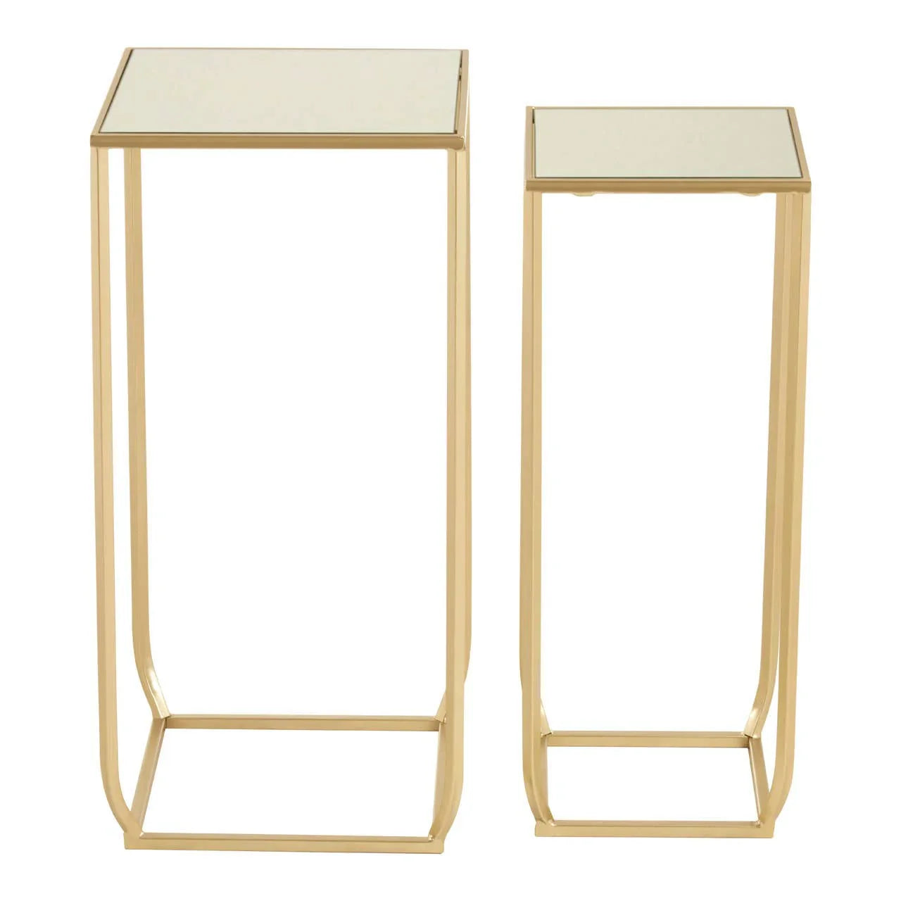 Champagne Mirrored Square Side Tables
