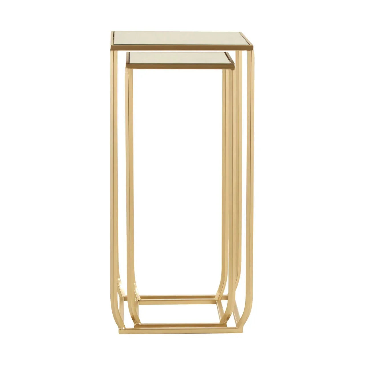 Champagne Mirrored Square Side Tables