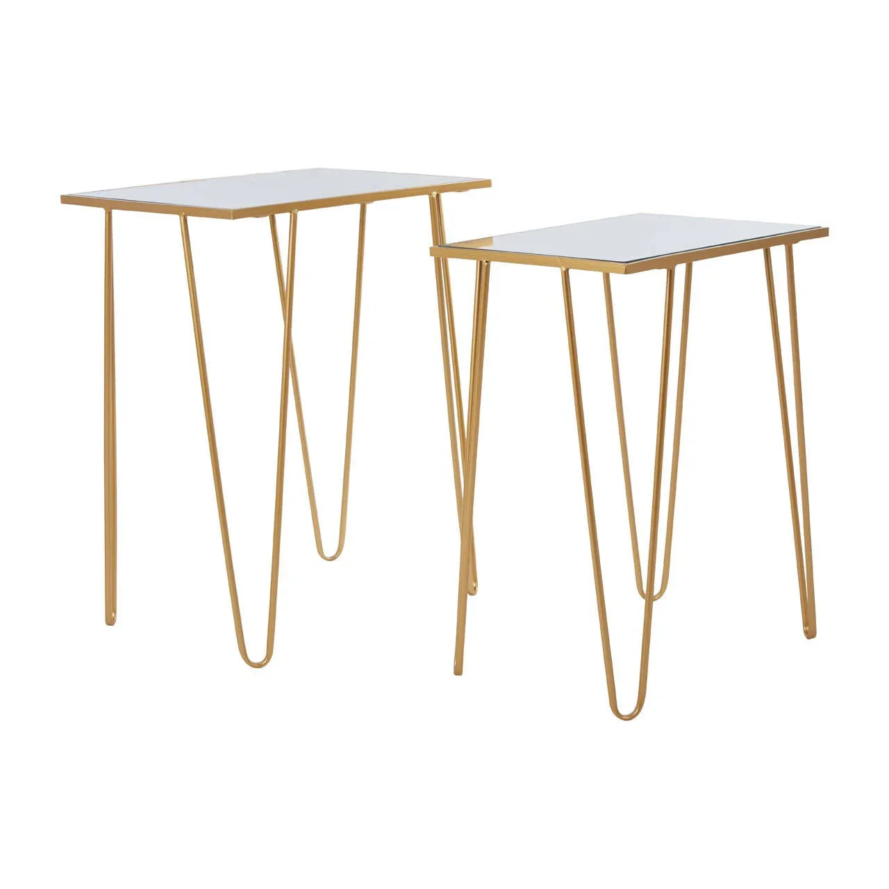 Luxe Gold Mirrored Side Tables