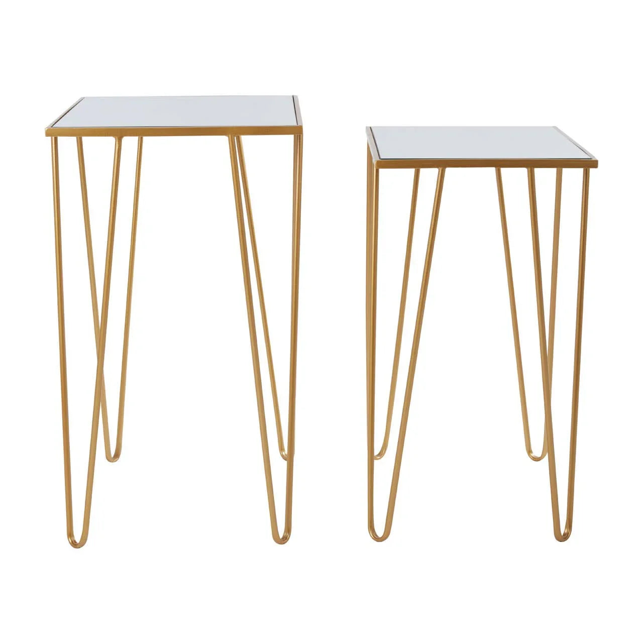 Luxe Gold Mirrored Side Tables