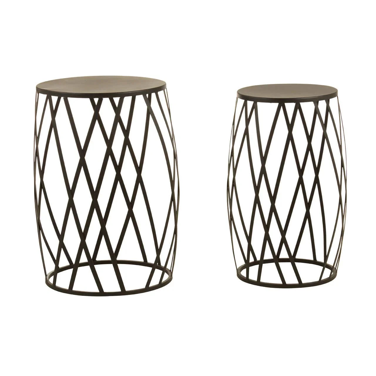 Lattice Design Black Metal Tables