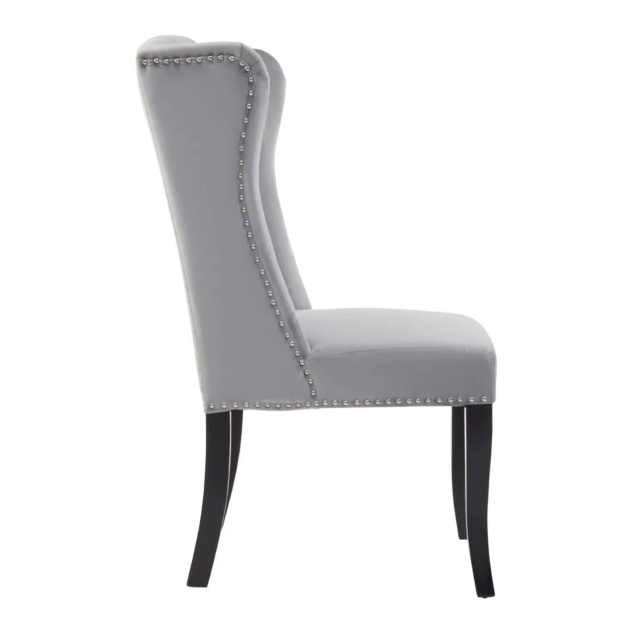 Luxe Grey Velvet Dining Chair