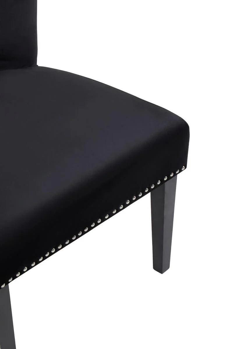 Luxe Black Velvet Dining Chair