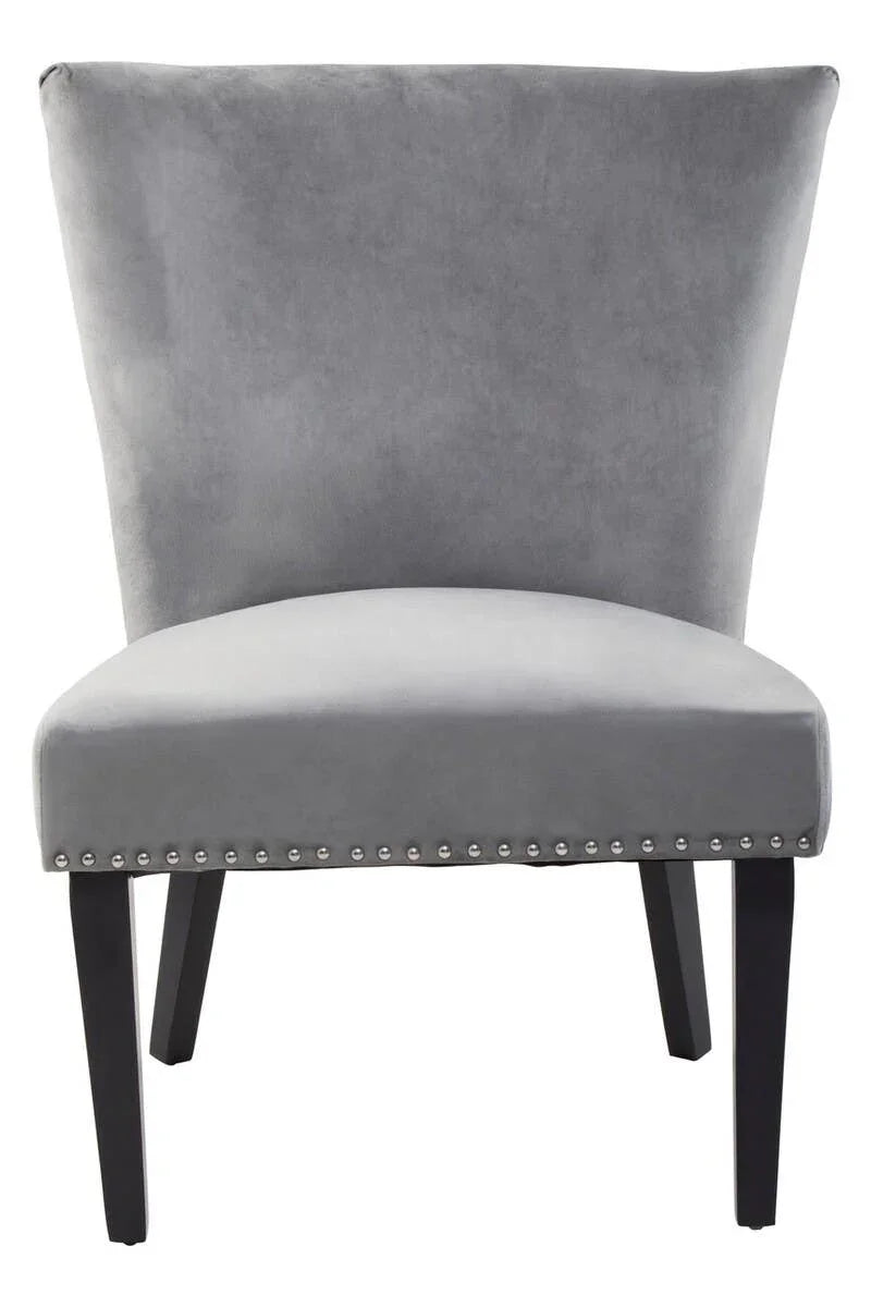 Luxe Grey Wingback Dining Chair
