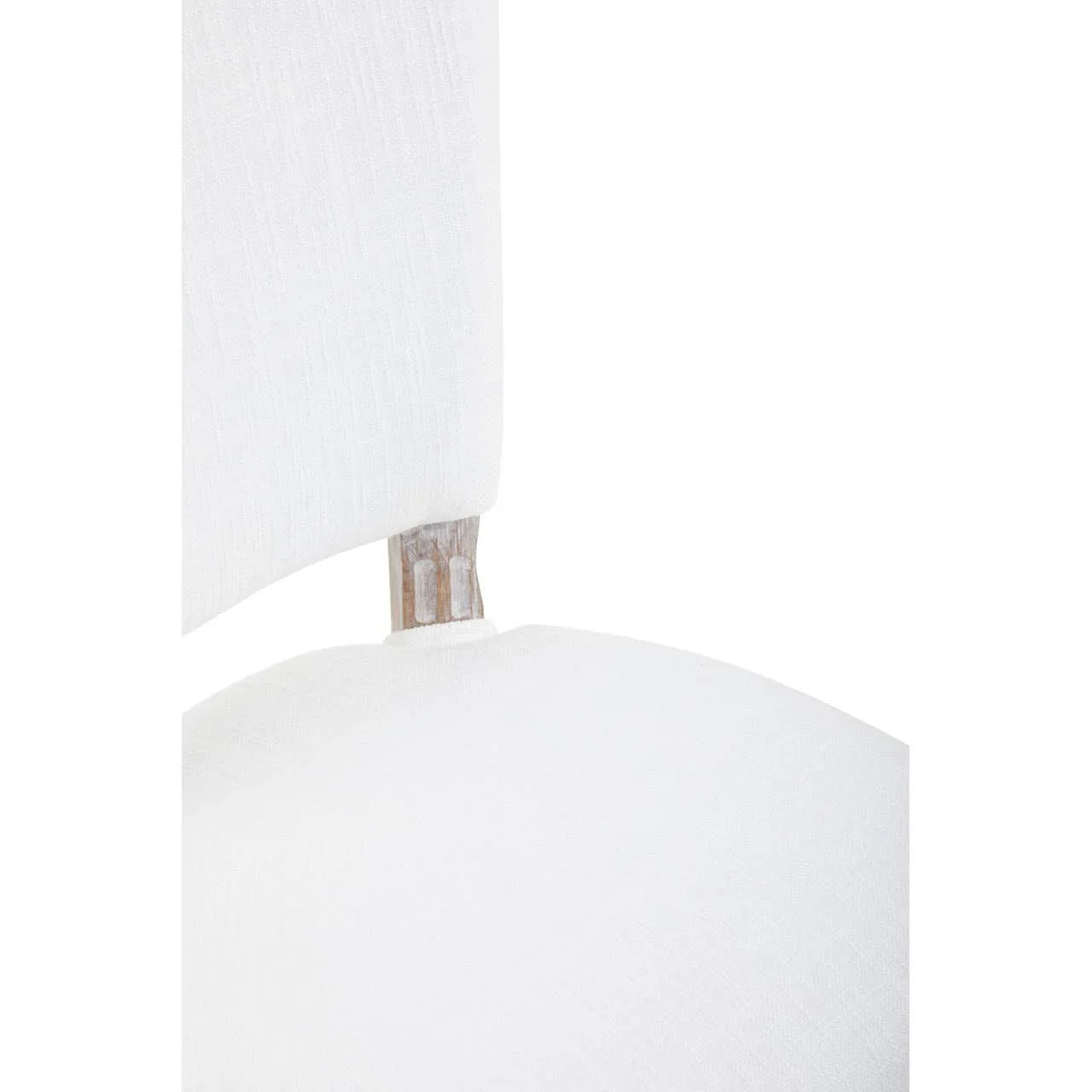 Vintage Ivory Linen Dining Chair