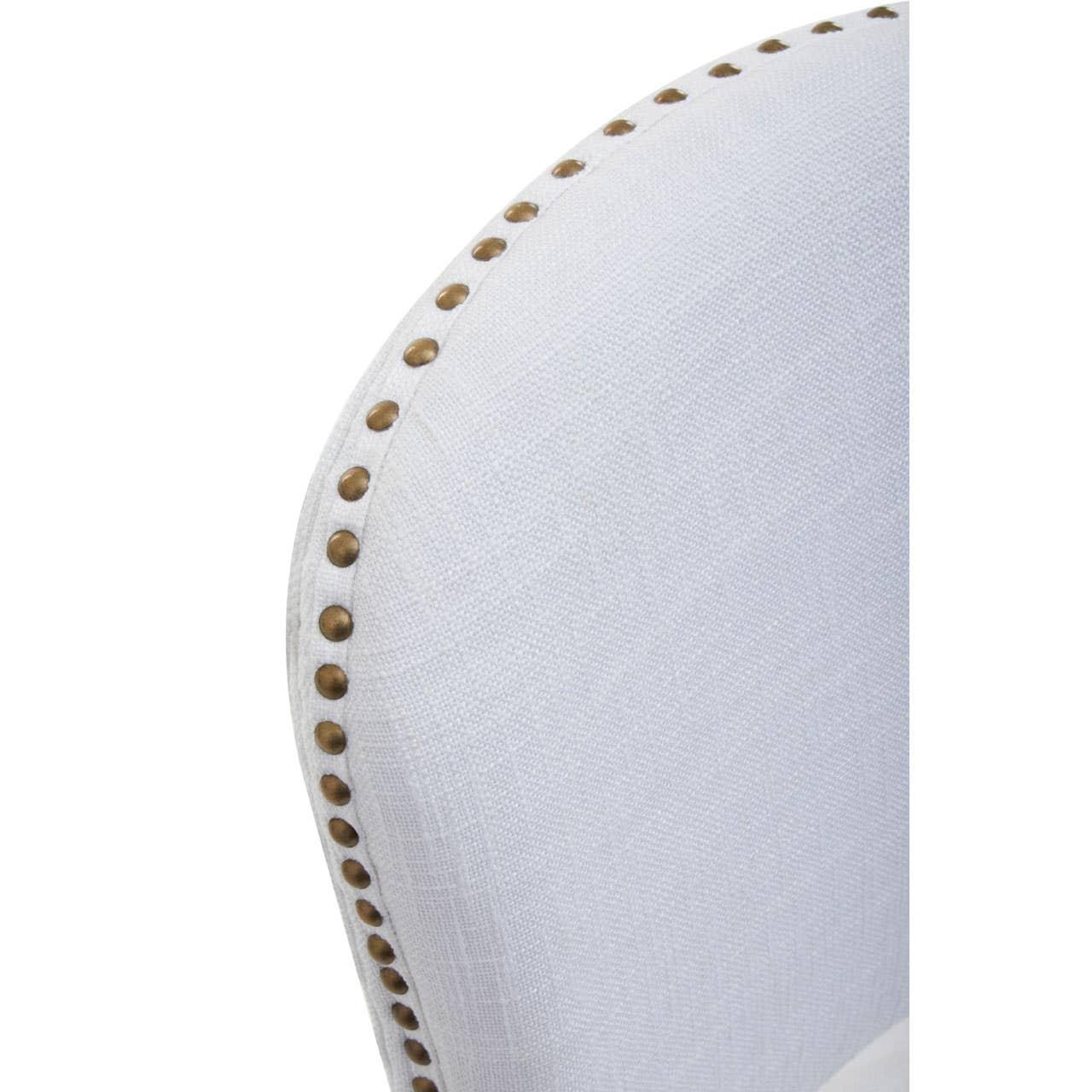 Vintage Ivory Linen Dining Chair