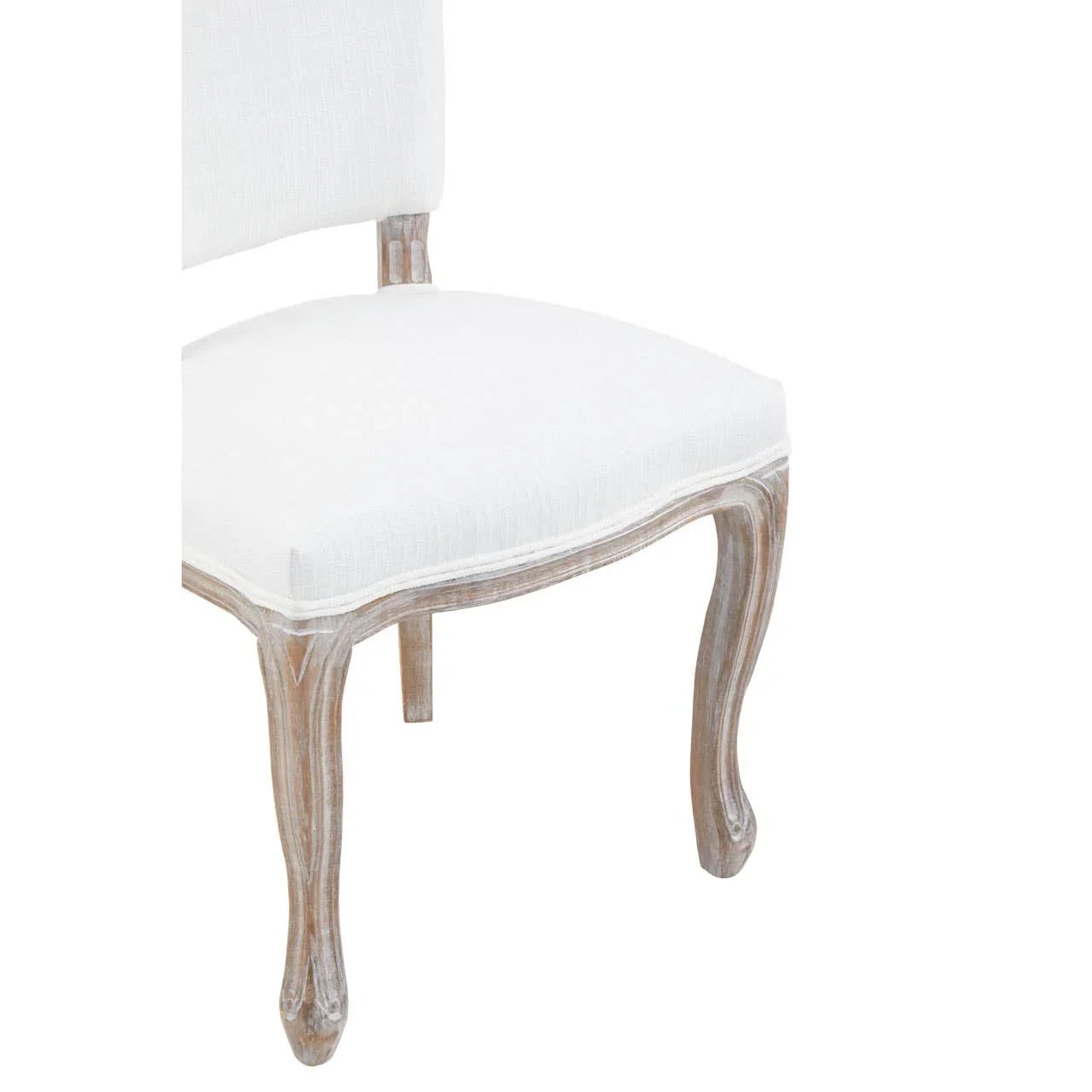 Vintage Ivory Linen Dining Chair
