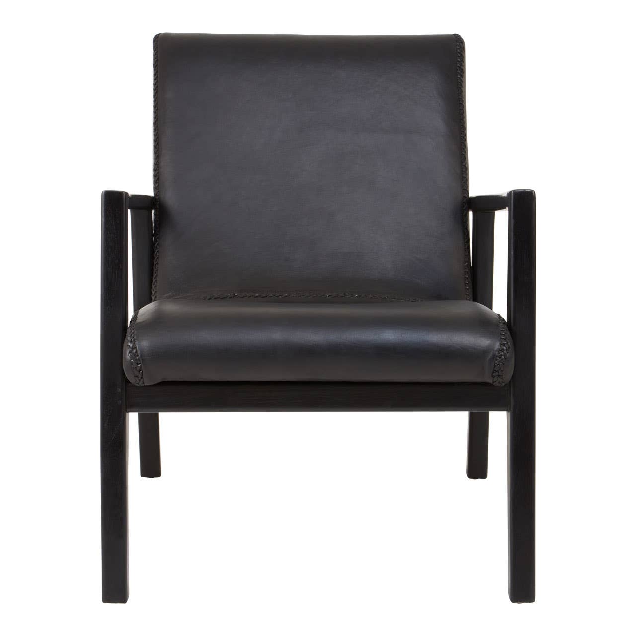 Boho Leather Accent Chair