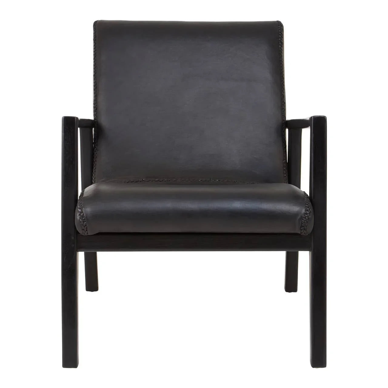 Boho Leather Accent Chair