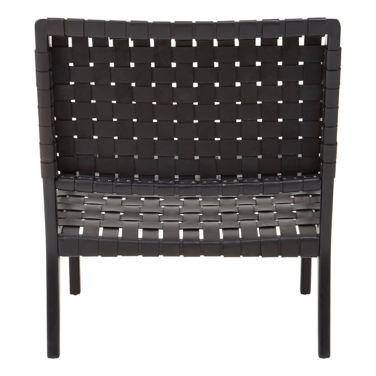 Luxe Leather Woven Teak Chair