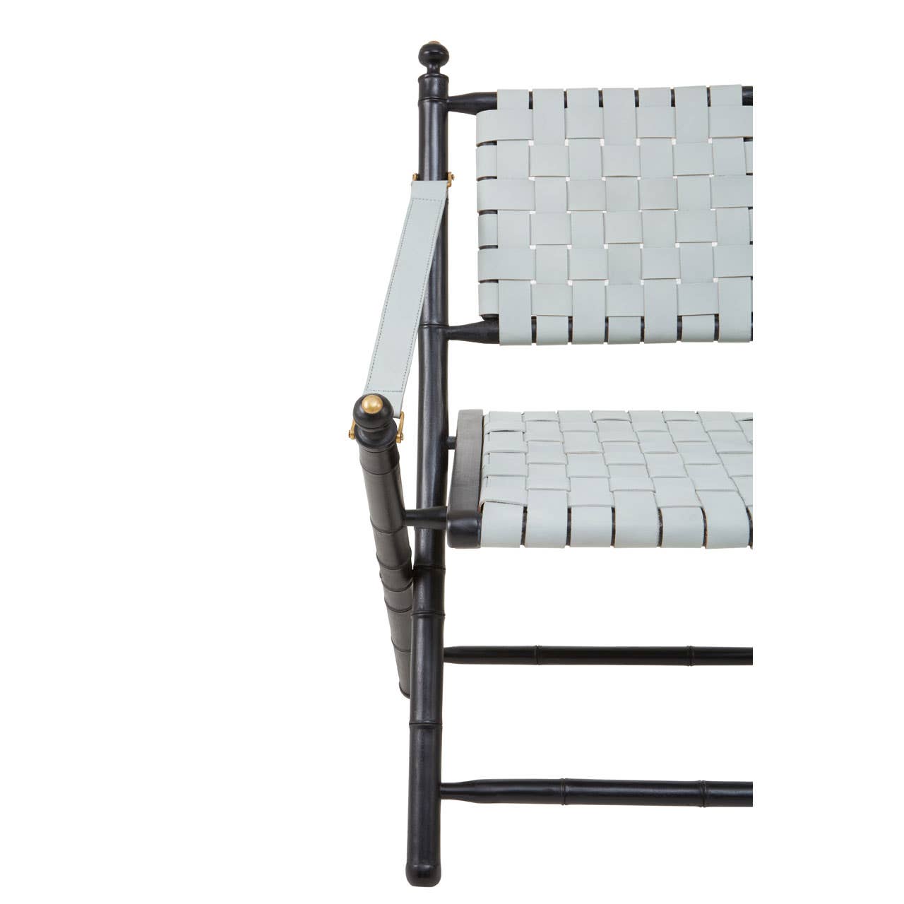 Modern Leather Strap Accent Chair