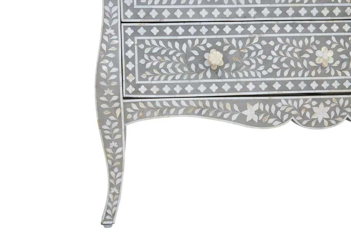 Artisan Floral Inlay Drawer Chest