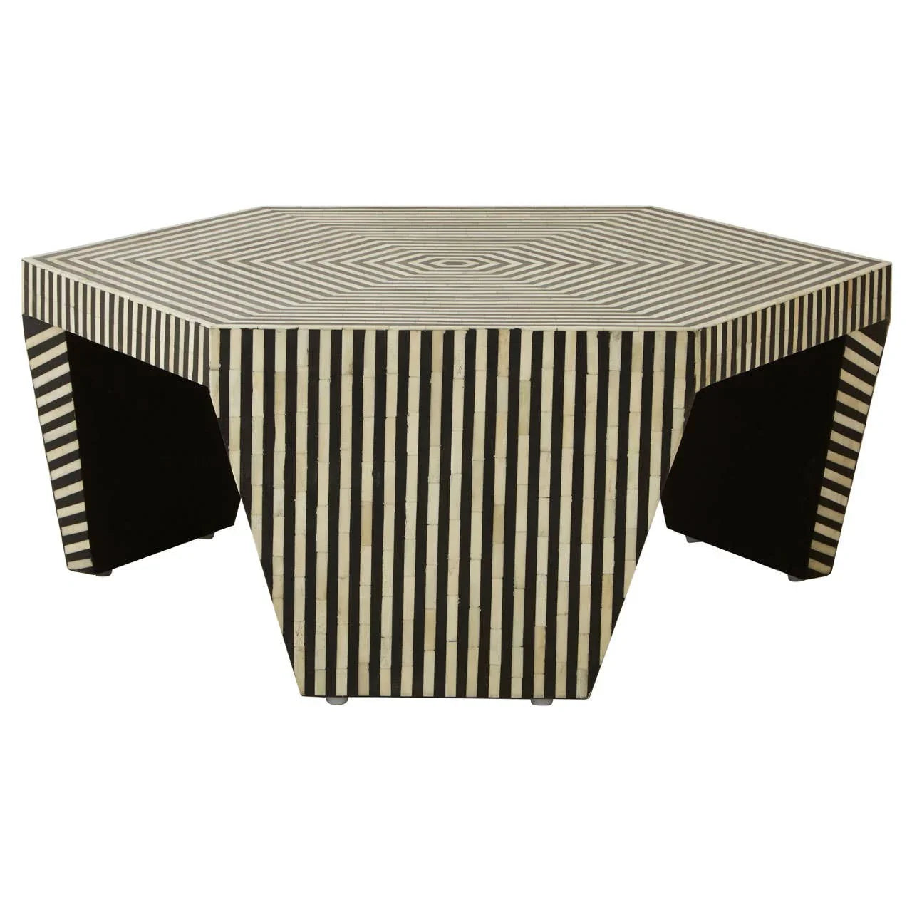 Striped Bone Inlay Coffee Table