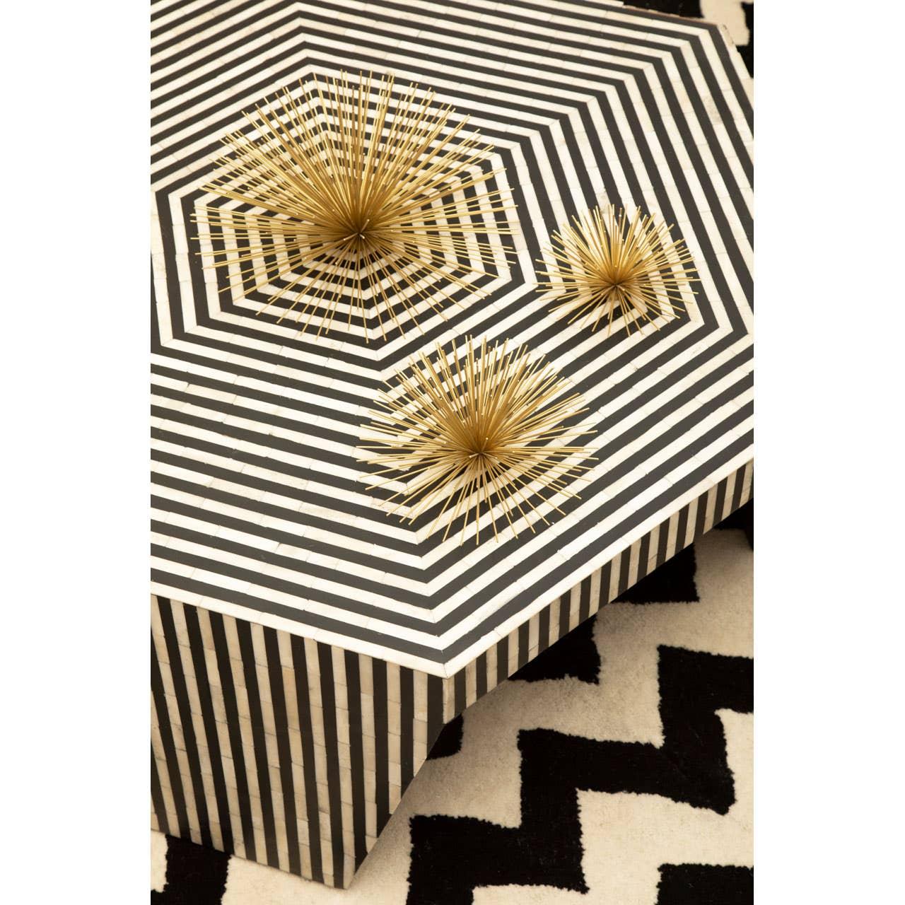 Striped Bone Inlay Coffee Table