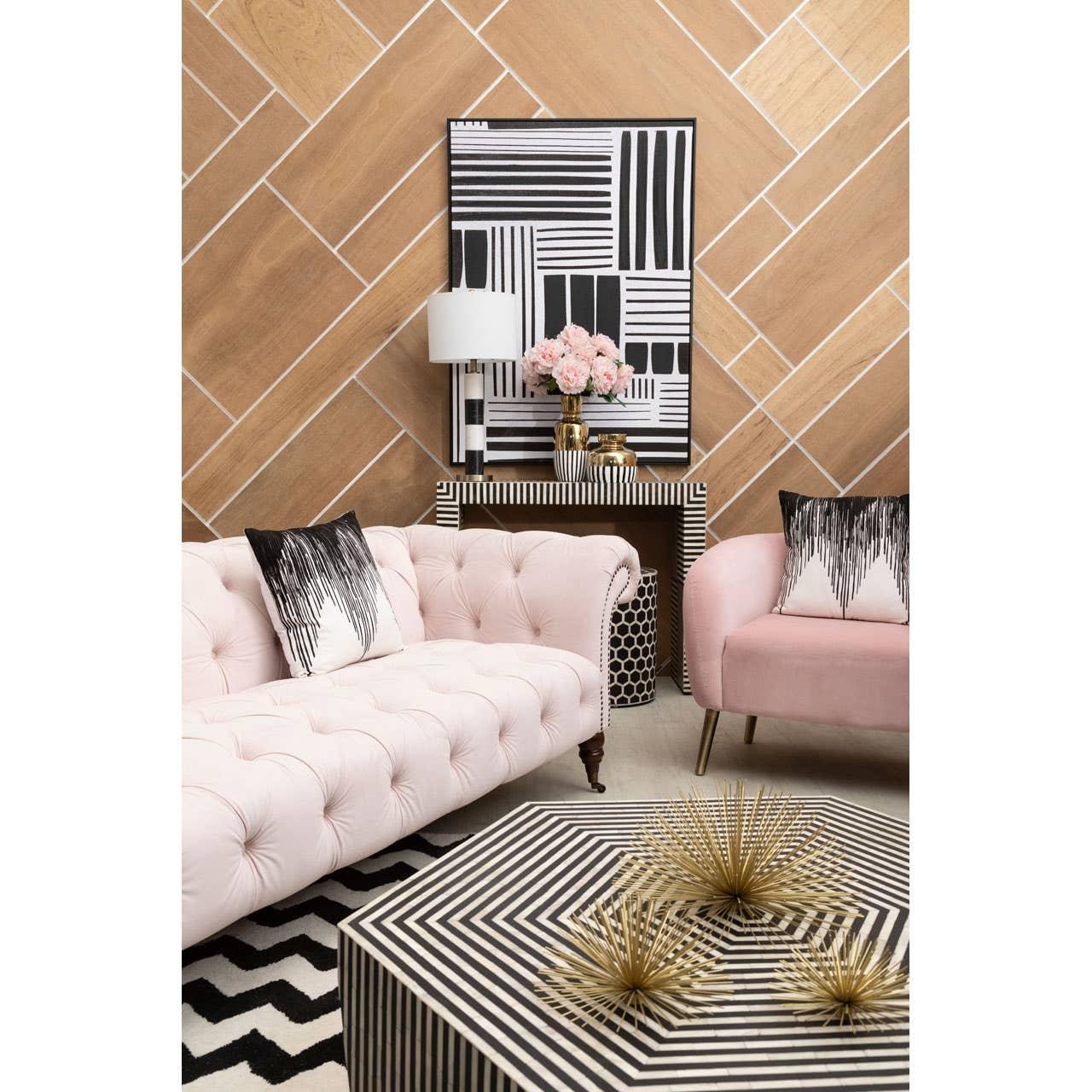 Striped Bone Inlay Coffee Table