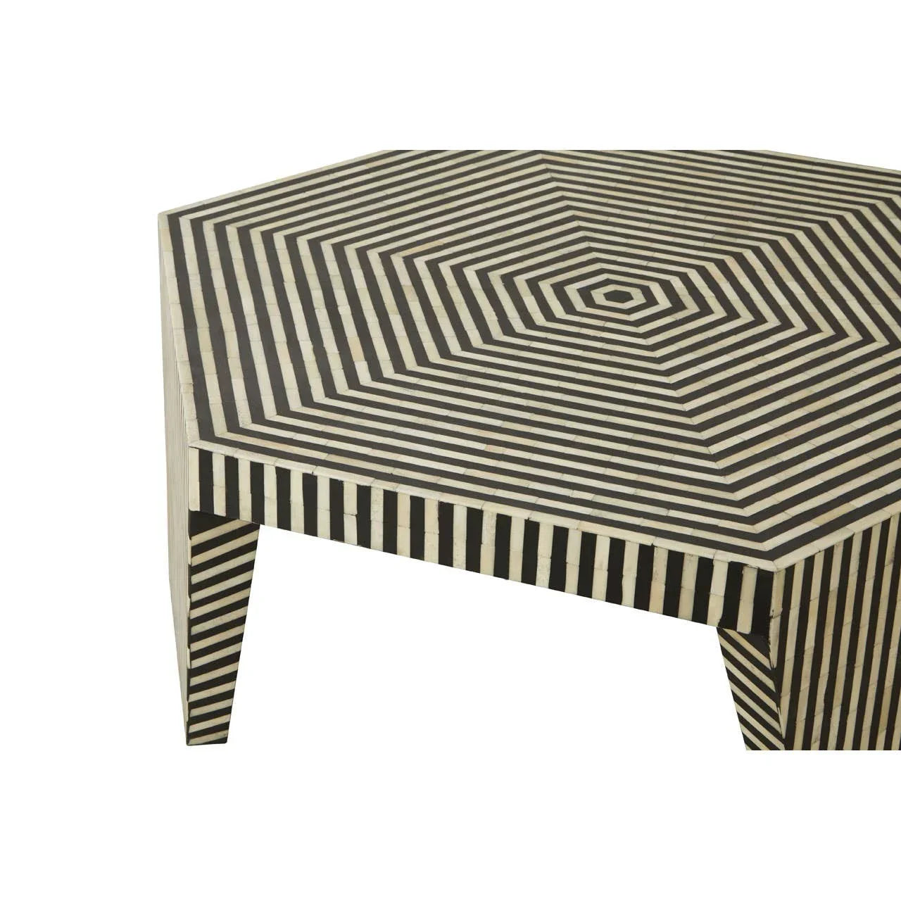 Striped Bone Inlay Coffee Table