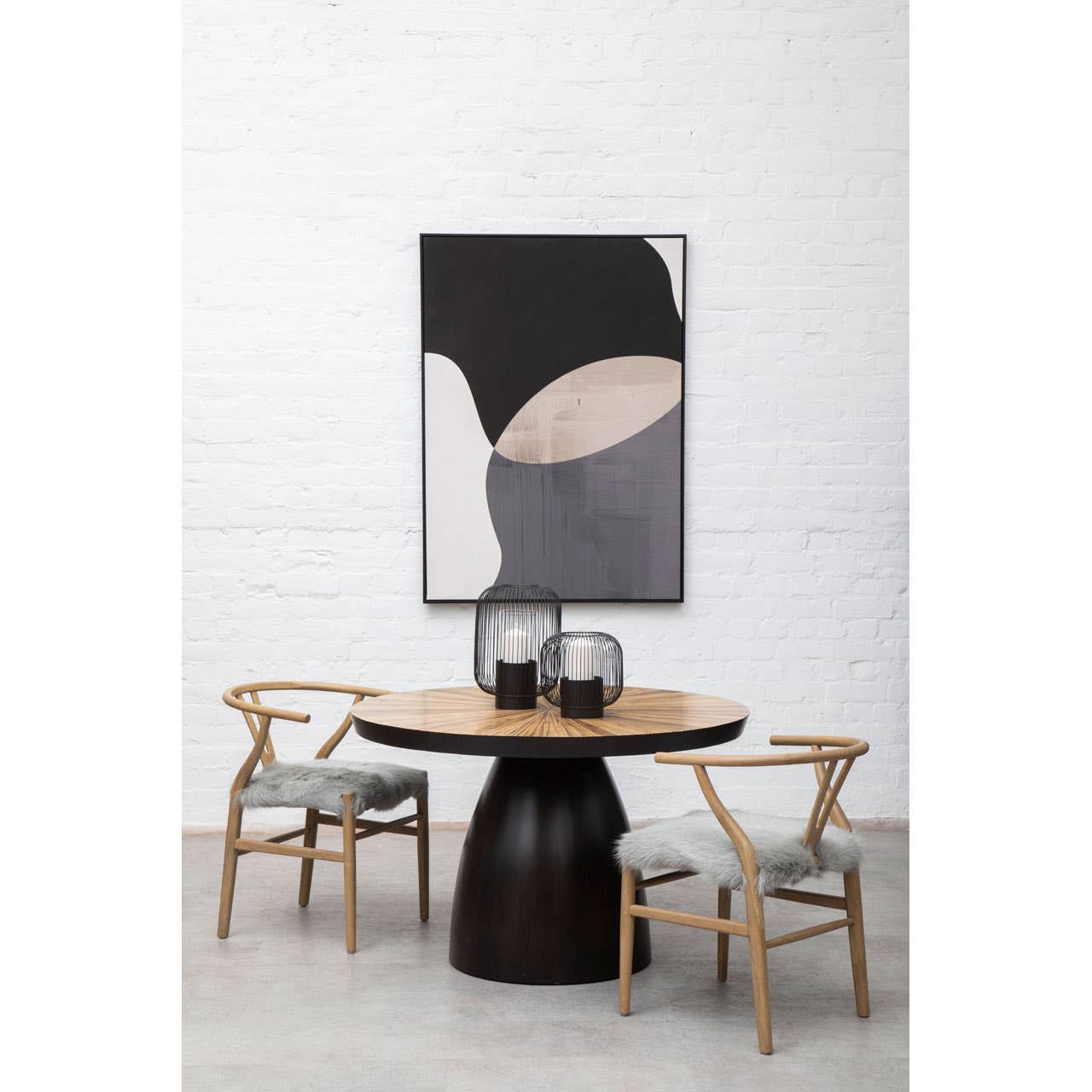 Oak Fur Accent Chair