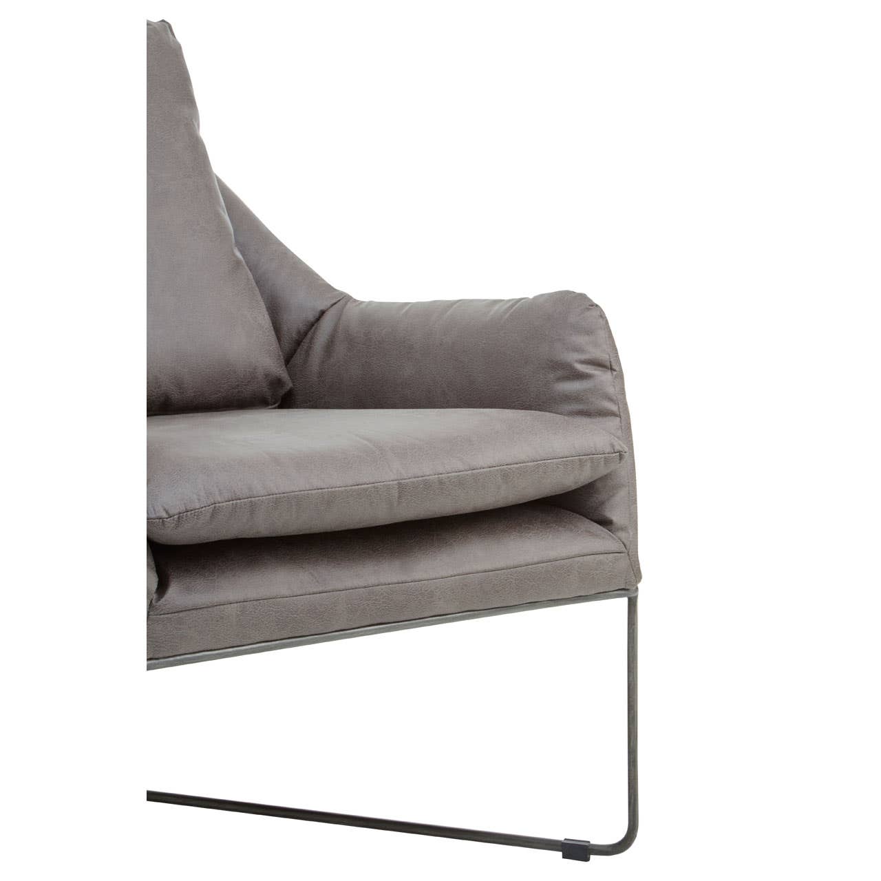 Modern Grey Leather Accent