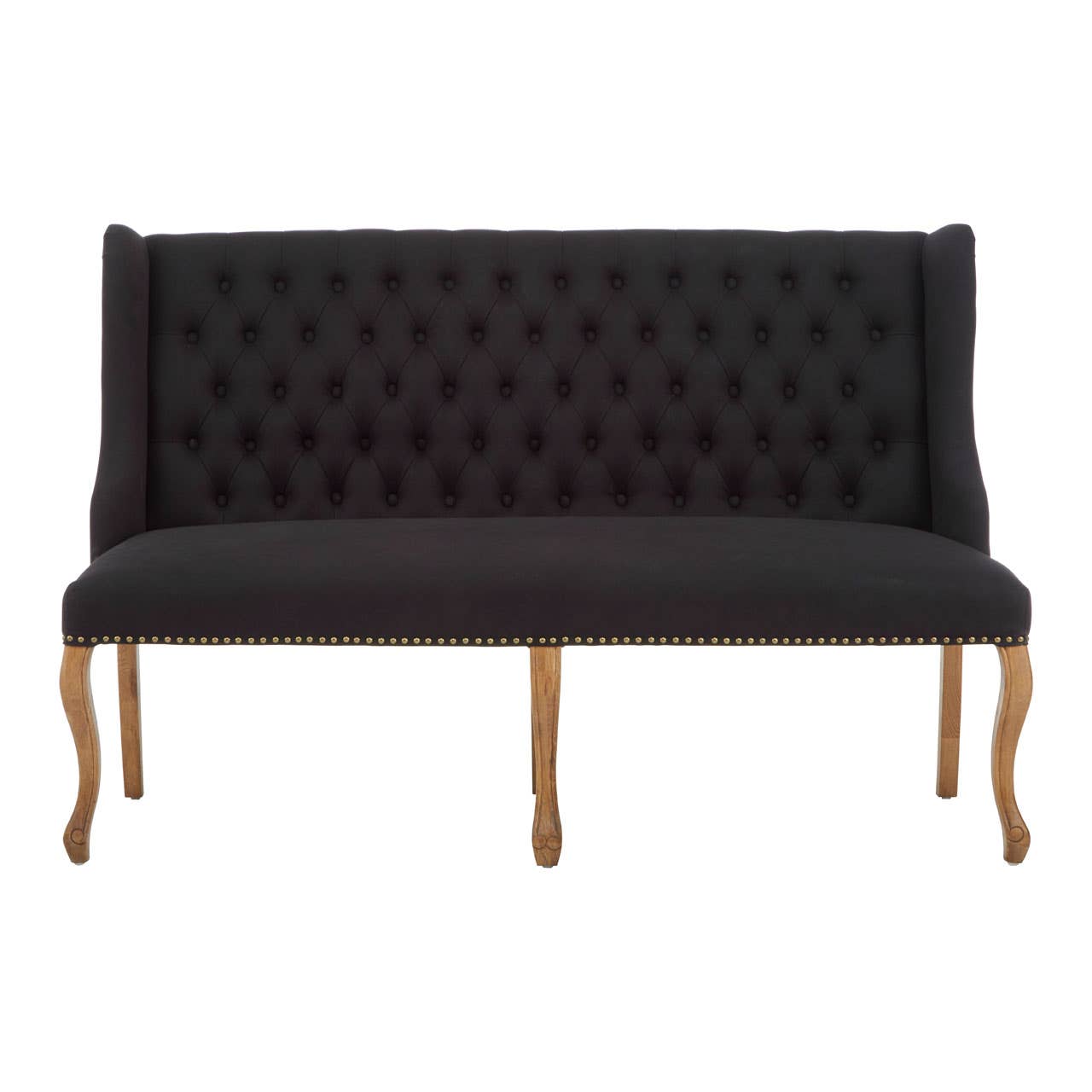Luxe Black Linen Bench