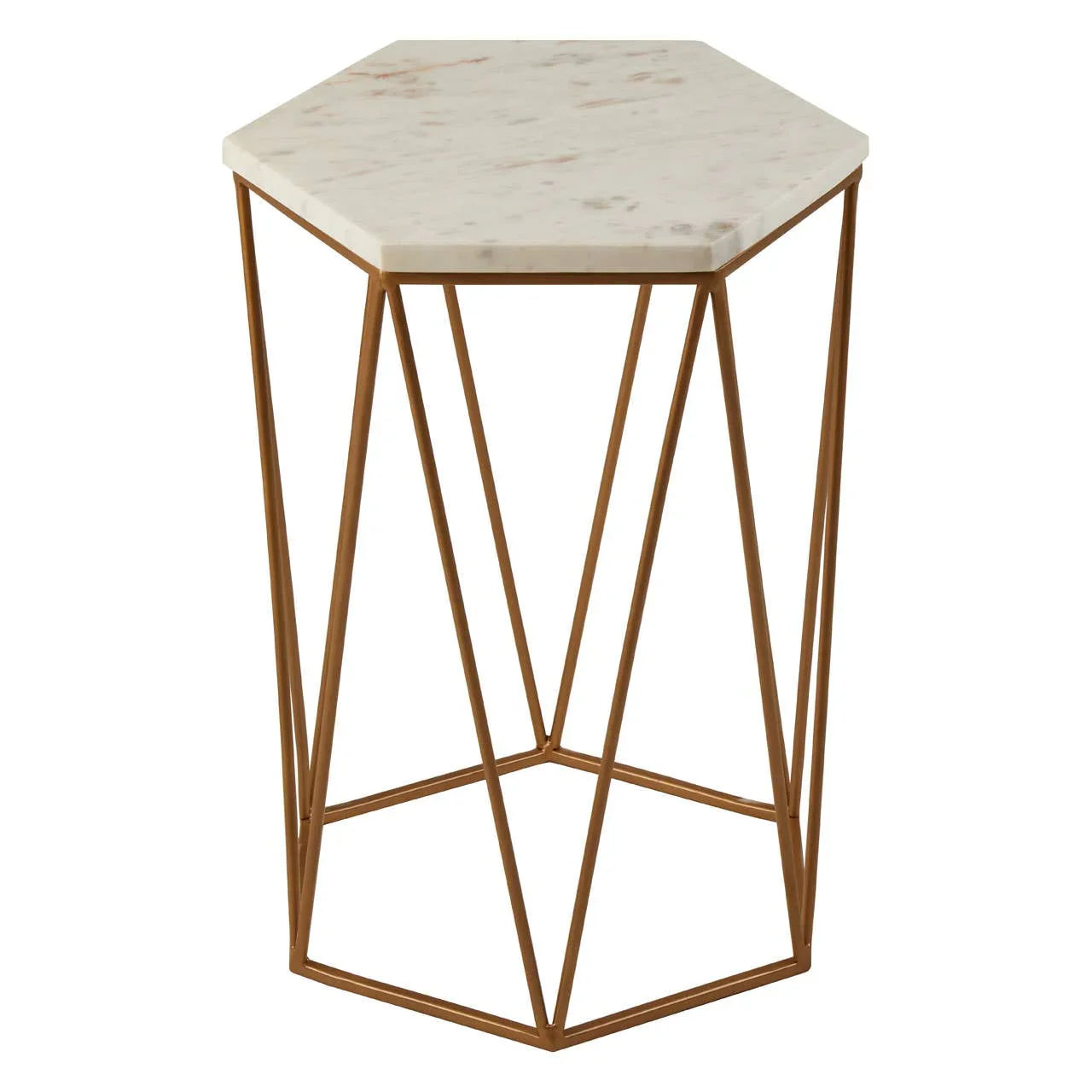 Golden Marble Hexagon Side Table