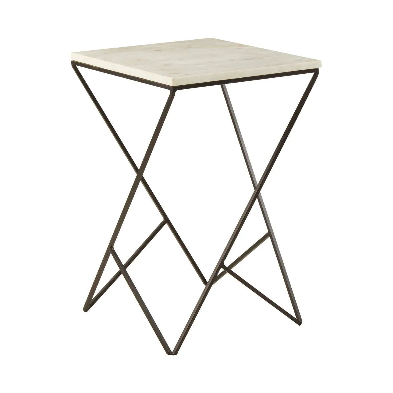 Geometric Marble Side Table