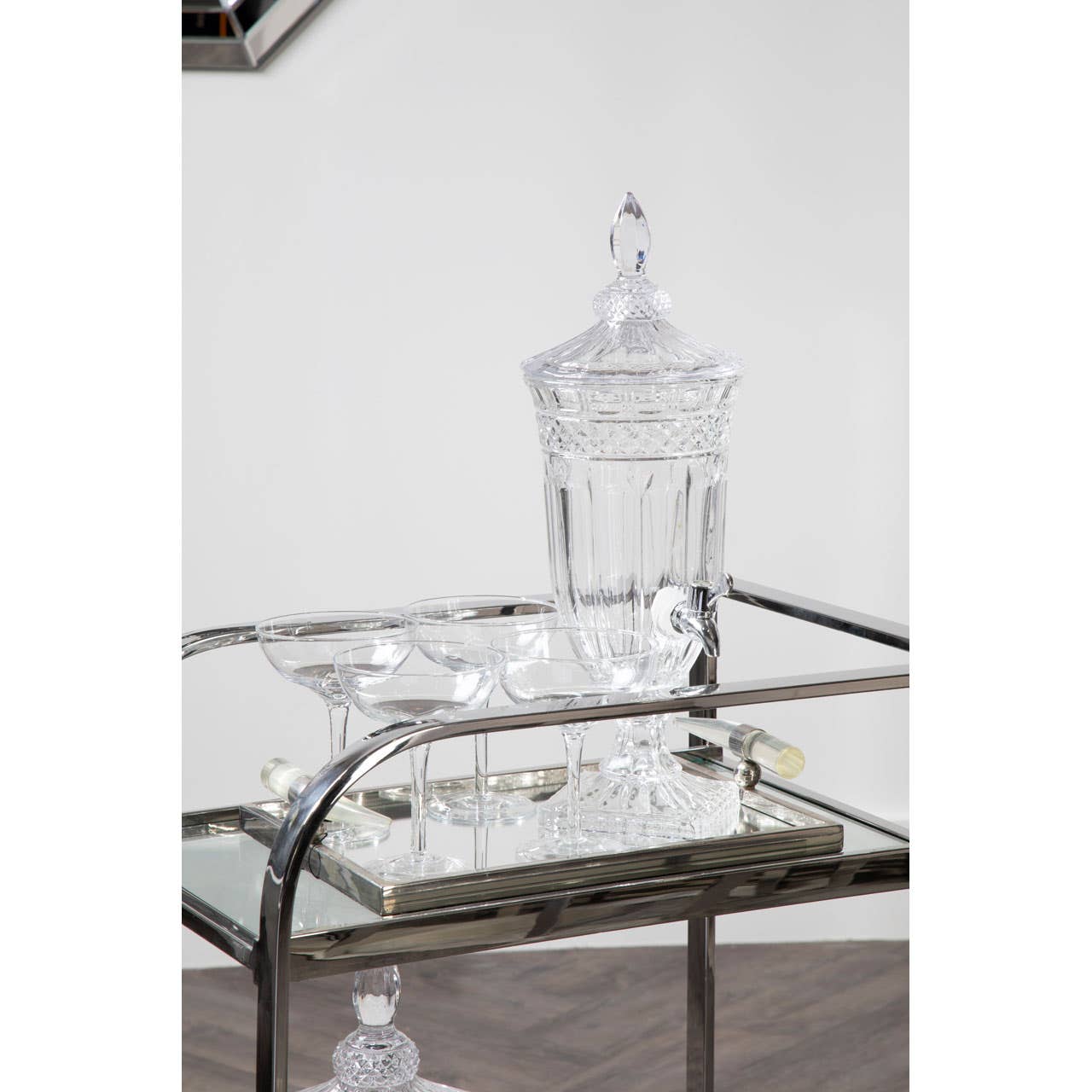 Elegant Glass Hand Cart