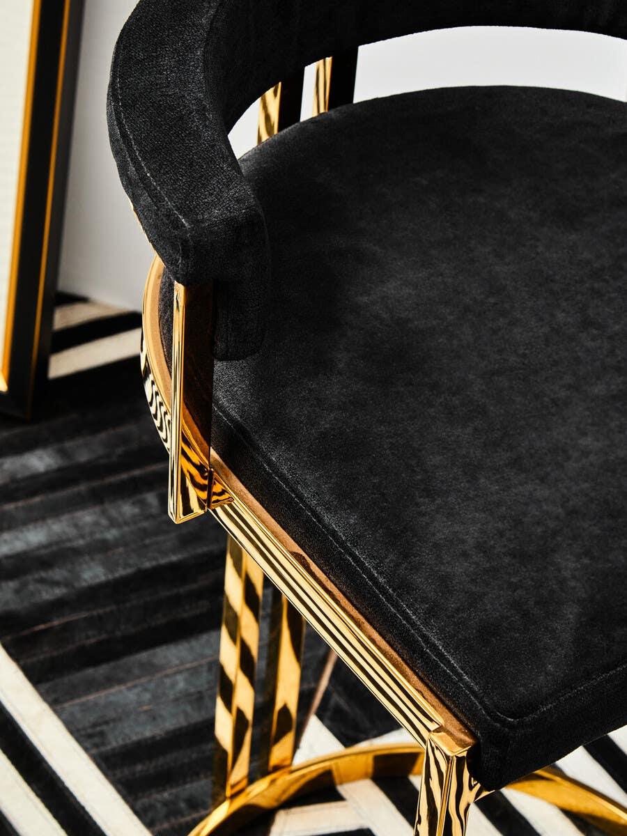 Luxe Black Gold Barstool