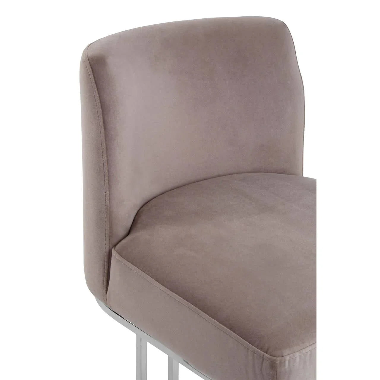 Luxe Grey Velvet Bar Stool