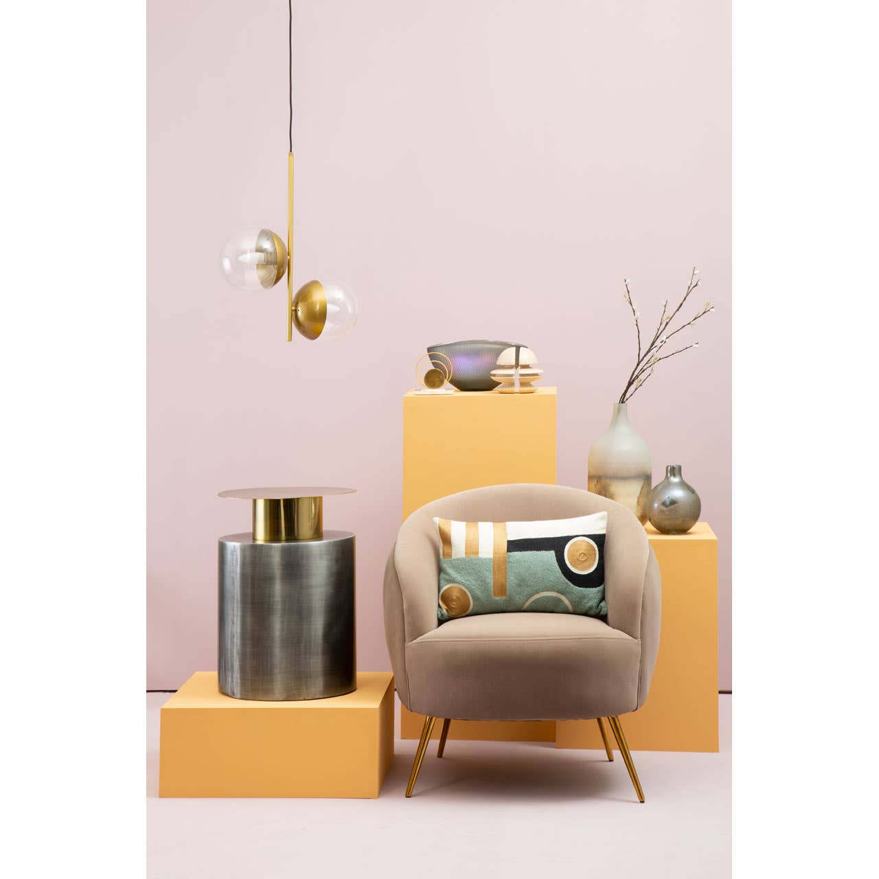Luxe Gold Leg Armchair