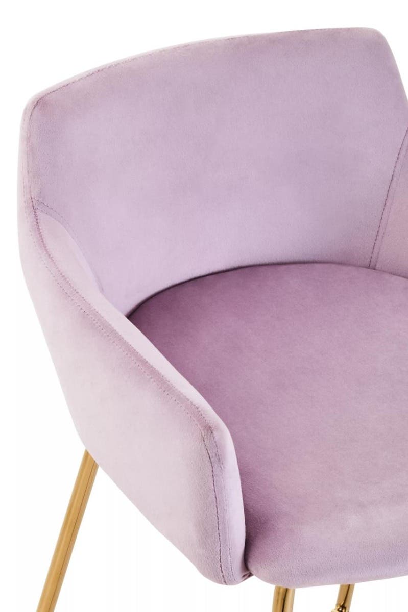 Luxe Pink Velvet Bar Chair