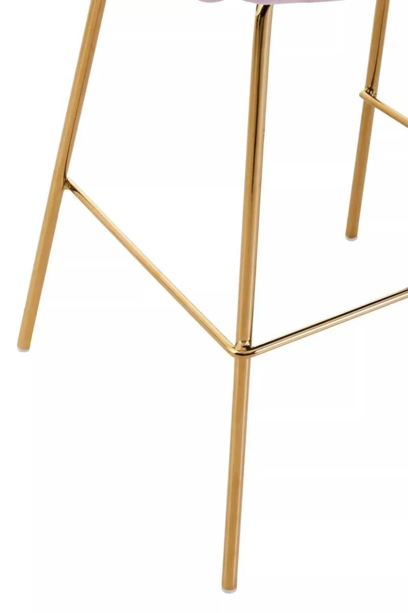 Luxe Pink Velvet Bar Chair