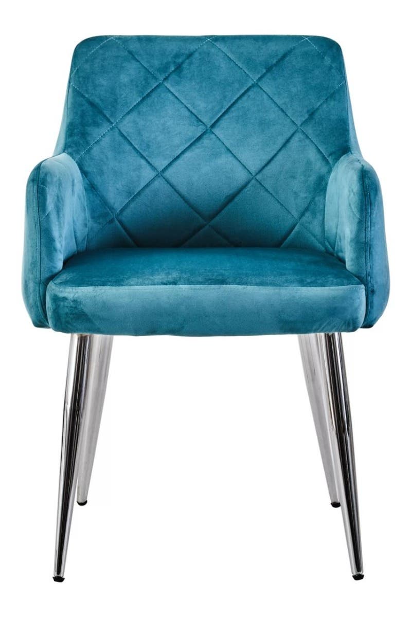 Luxe Blue Velvet Dining Chair