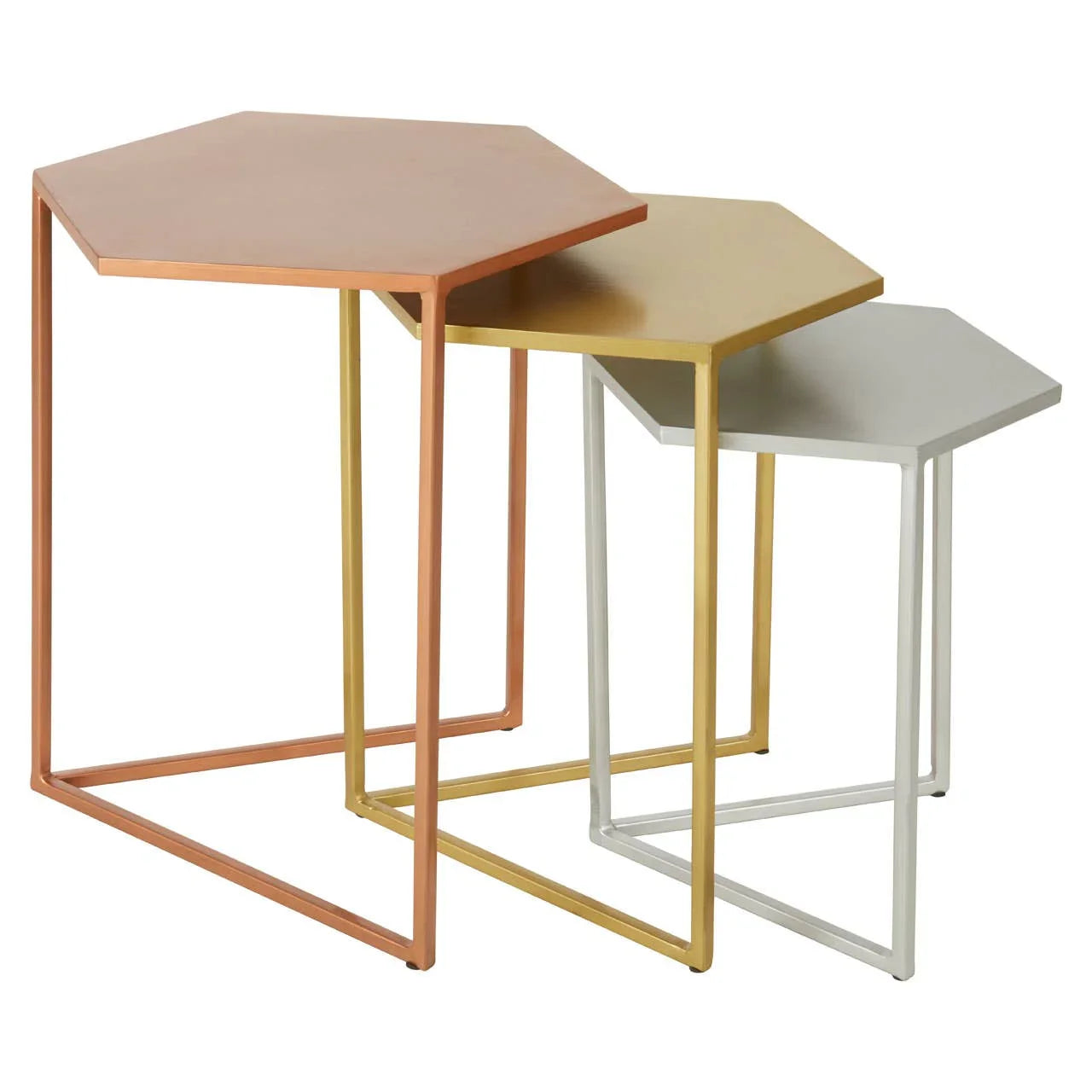 Rabia Nest of 3 Hexagonal Nesting Table